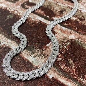 Iced Out White Gold Plated Cuban Link Hip Hop Necklace 20" 9MM